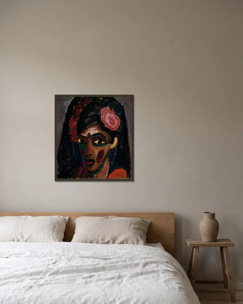 Ägyptisches Mädchen von Alexej von Jawlensky gerahmt an einer Wand