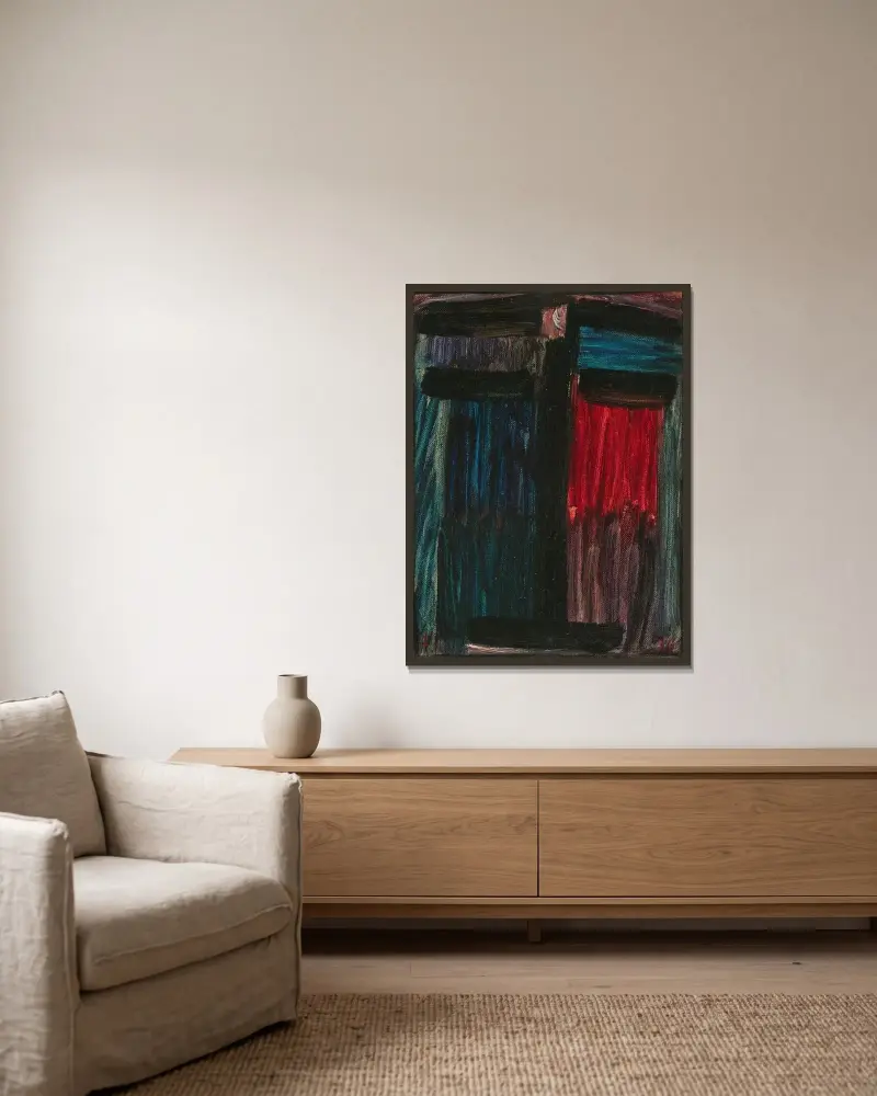 Stor meditation innan natten faller av Alexej von Jawlensky inramad på en vägg