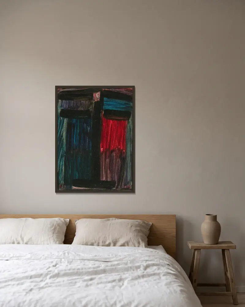 Stor meditation innan natten faller av Alexej von Jawlensky inramad på en vägg