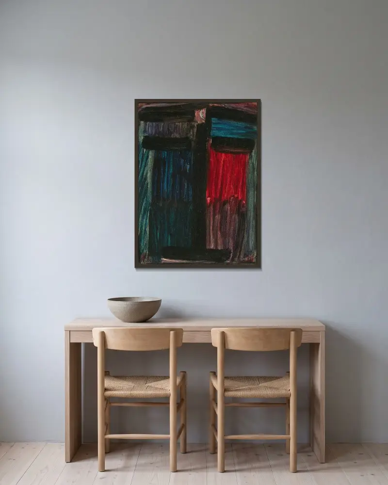 Stor meditation innan natten faller av Alexej von Jawlensky inramad på en vägg
