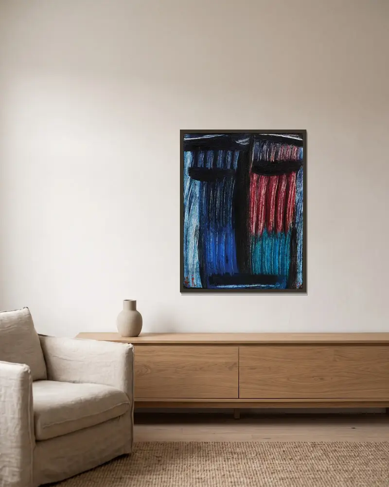 Stor meditation; Jag och Chartres av Alexej von Jawlensky inramad på en vägg