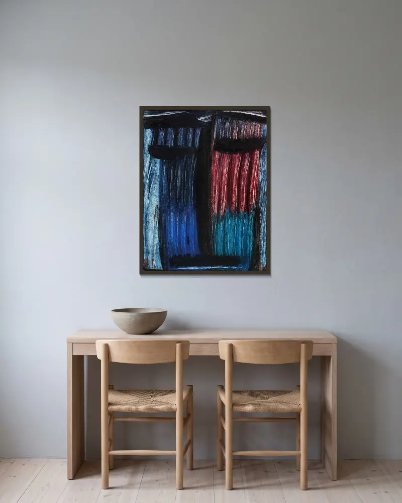 Stor meditation; Jag och Chartres av Alexej von Jawlensky inramad på en vägg