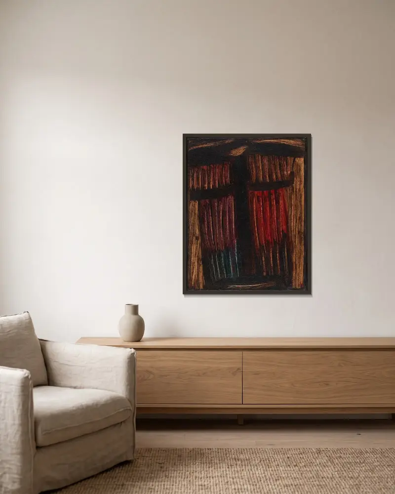 Stor meditation; Timmar före Kristi födelse av Alexej von Jawlensky inramad på en vägg