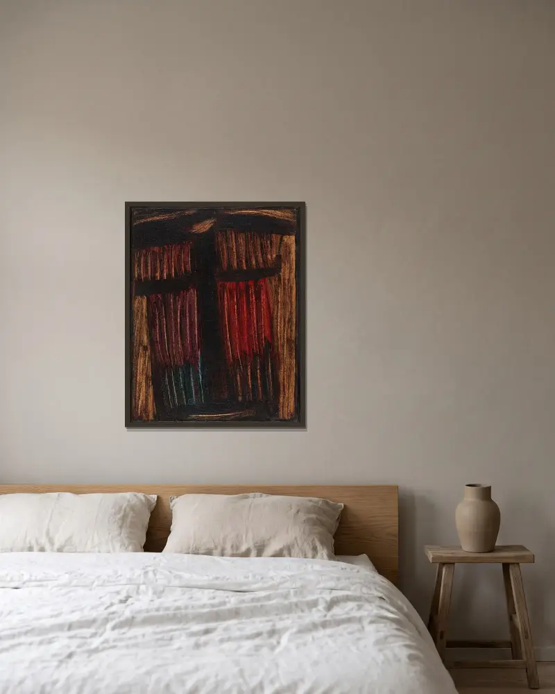 Stor meditation; Timmar före Kristi födelse av Alexej von Jawlensky inramad på en vägg