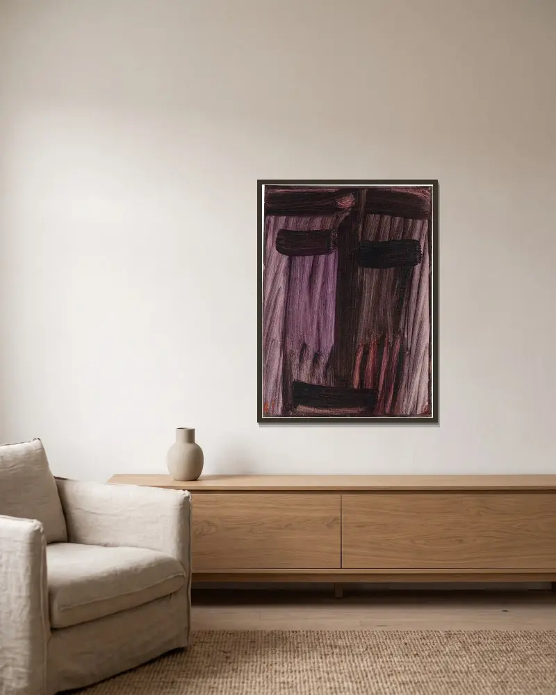 Stor meditation; Ömhet i höst av Alexej von Jawlensky inramad på en vägg