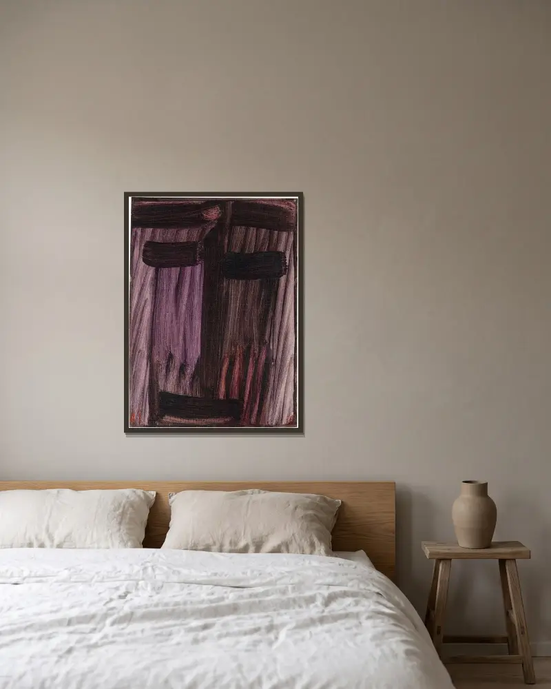 Stor meditation; Ömhet i höst av Alexej von Jawlensky inramad på en vägg