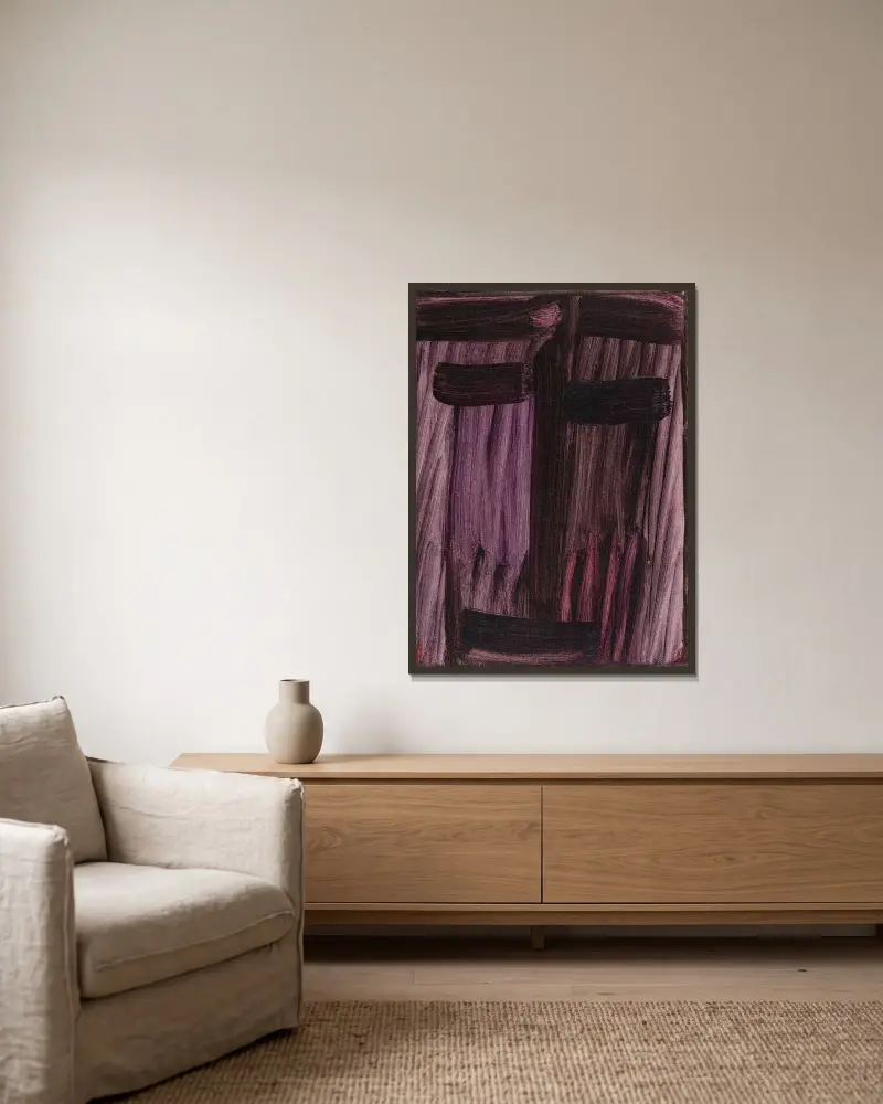 Stor meditation; Ömhet i höst av Alexej von Jawlensky inramad på en vägg