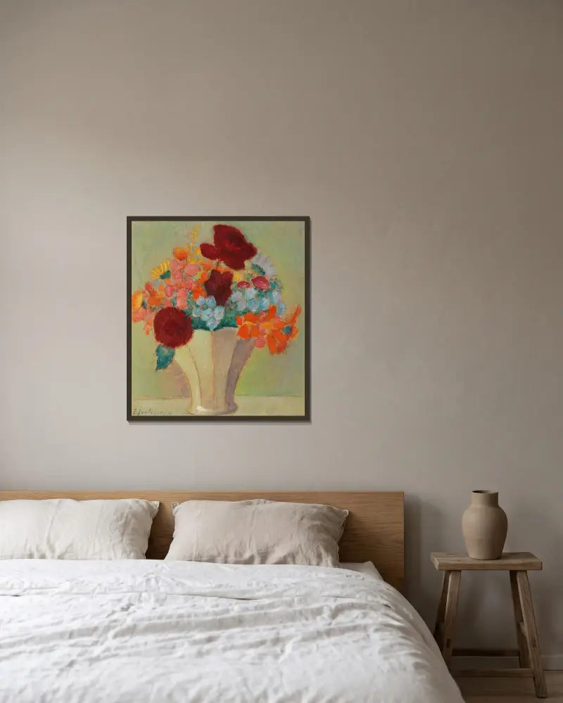 Großes Stillleben; Helles Bouquet von Alexej von Jawlensky gerahmt an einer Wand