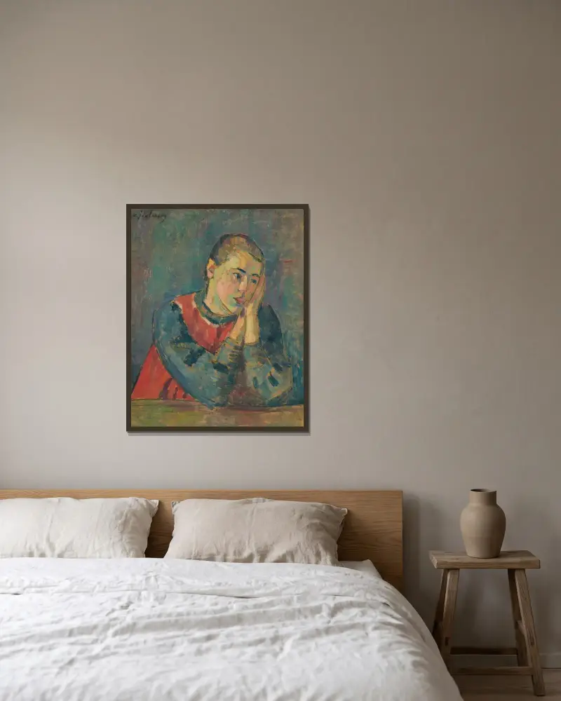 Kind Mit Gestütztem Kopf av Alexej von Jawlensky inramad på en vägg