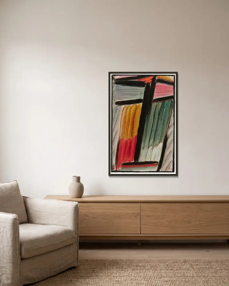 Meditation. Ett brus kom över av Alexej von Jawlensky inramad på en vägg