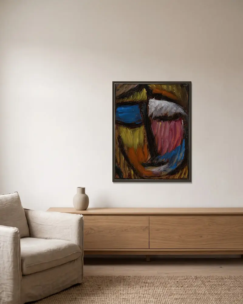 Meditation N. 30 av Alexej von Jawlensky inramad på en vägg