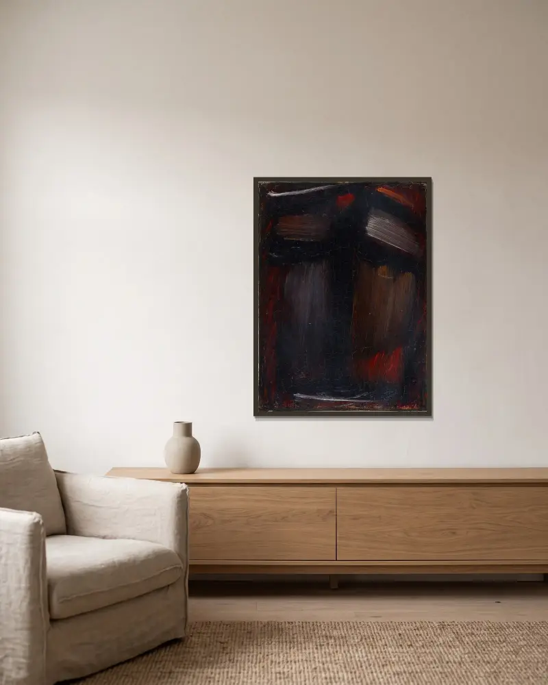 Meditation N. 57 av Alexej von Jawlensky inramad på en vägg