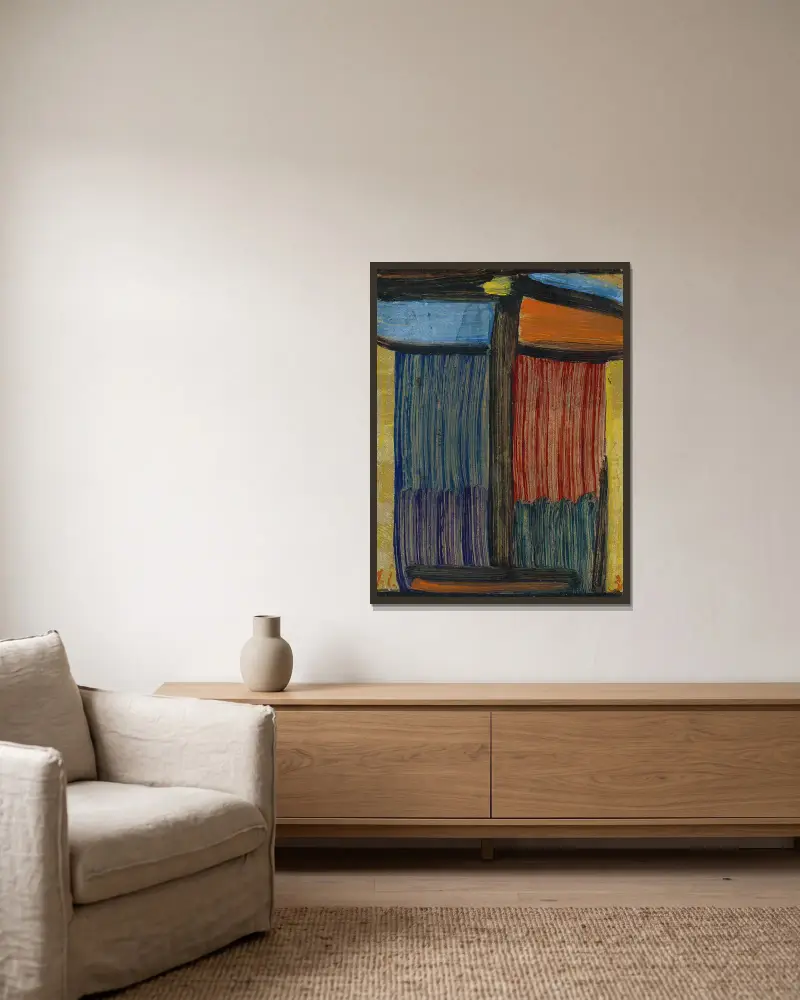 Meditation auf Goldgrund von Alexej von Jawlensky gerahmt an einer Wand