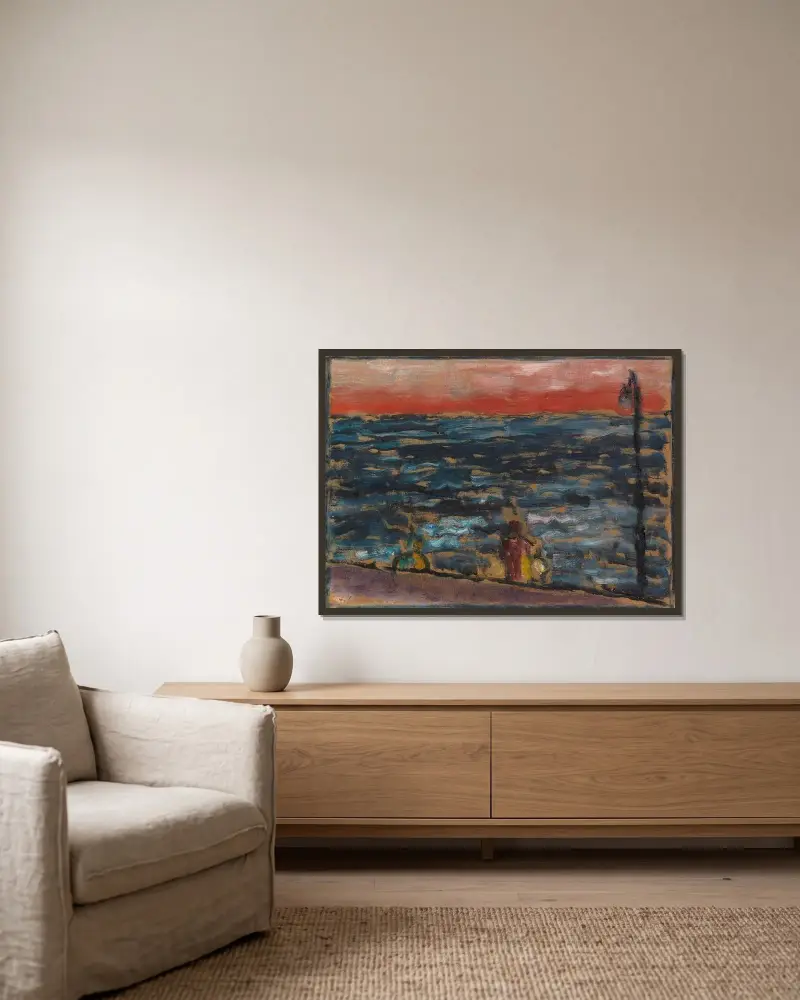 Meereslandschaft Borkum av Alexej von Jawlensky inramad på en vägg