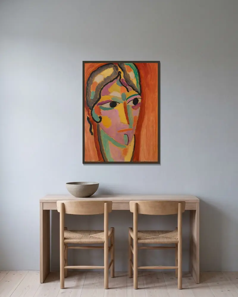 Mistyczna głowa; Przekora, Alexej von Jawlensky w ramie na ścianie