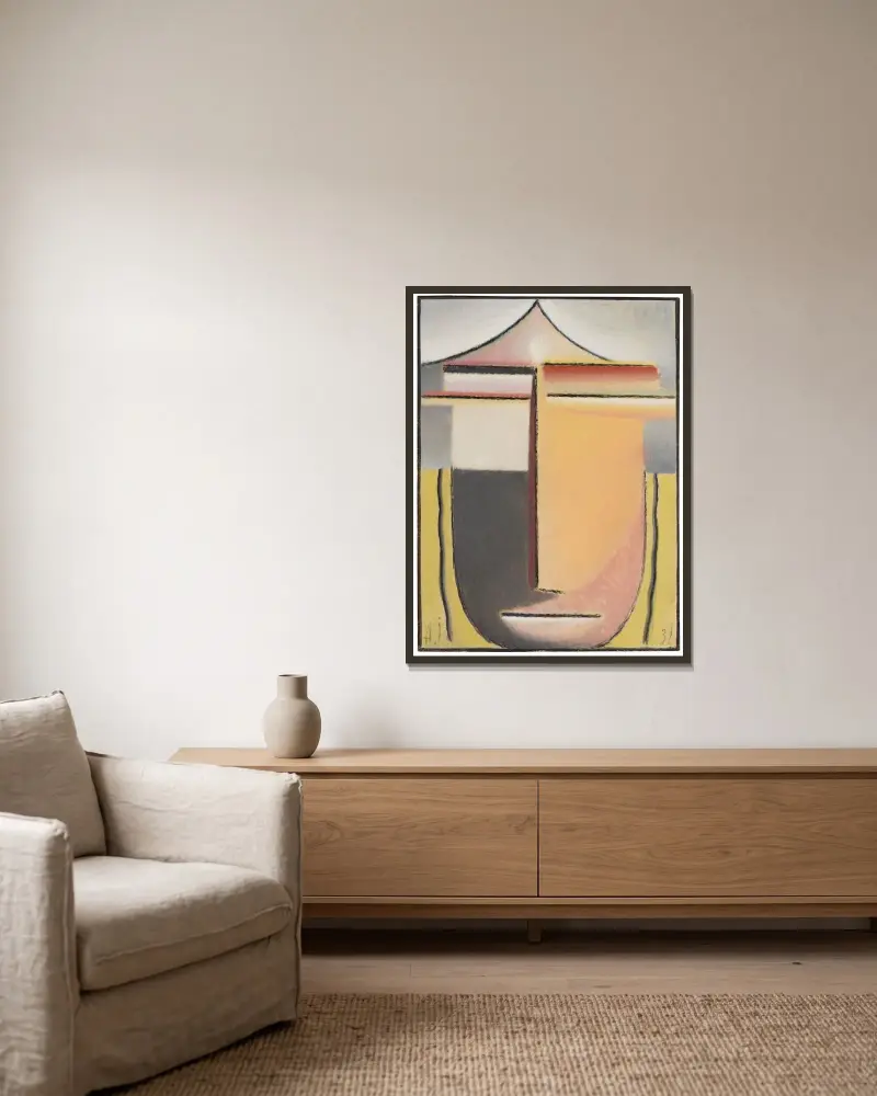 Nordický (Velká abstraktní hlava), Alexej von Jawlensky v rámu na stěně