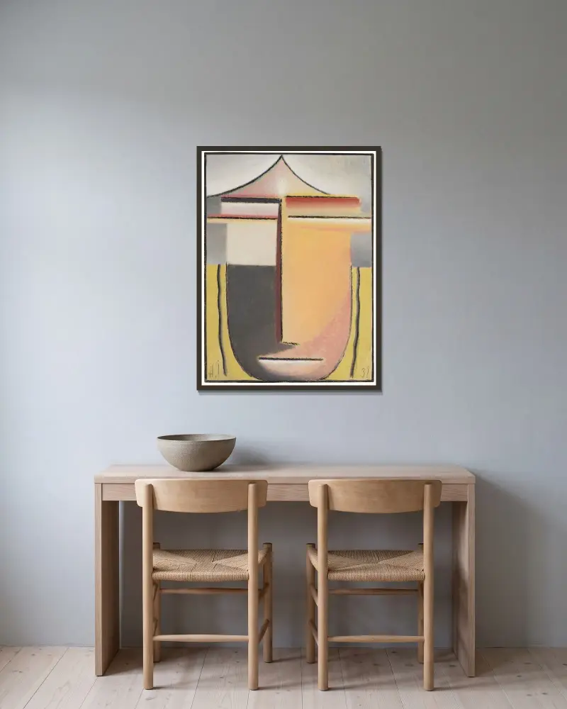 Nordický (Velká abstraktní hlava), Alexej von Jawlensky v rámu na stěně