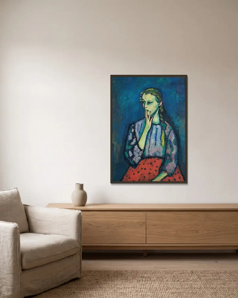 Bildnis eines Mädchens von Alexej von Jawlensky gerahmt an einer Wand