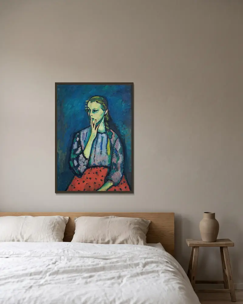 Bildnis eines Mädchens von Alexej von Jawlensky gerahmt an einer Wand