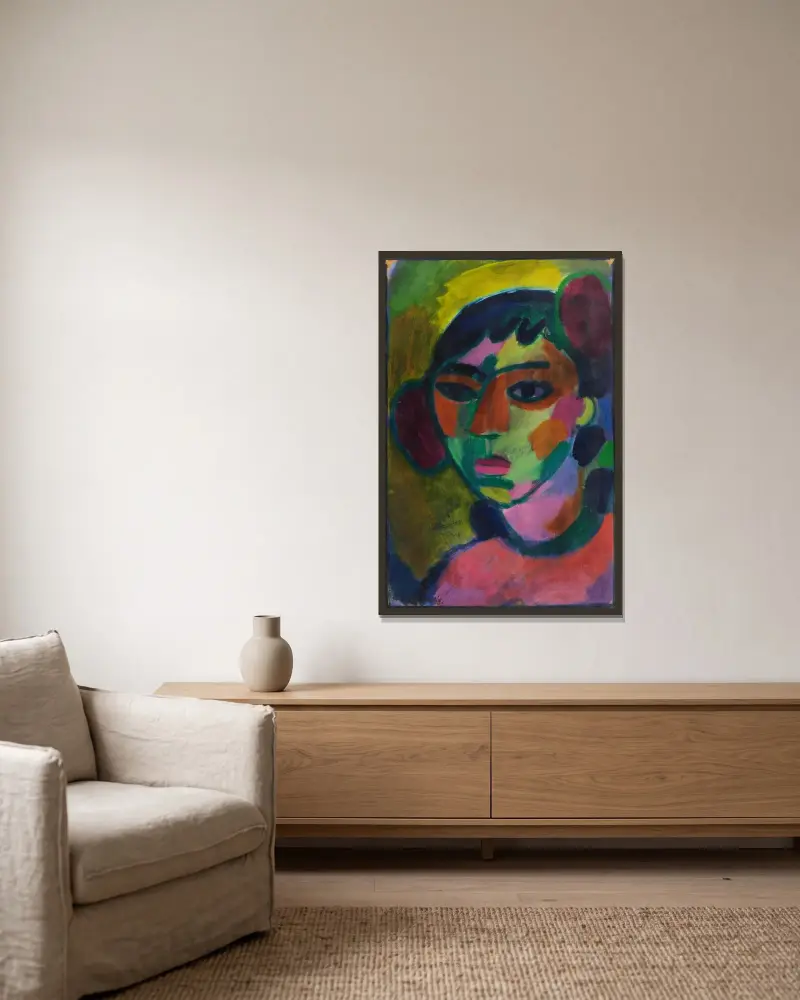 Portrait av Alexej von Jawlensky inramad på en vägg