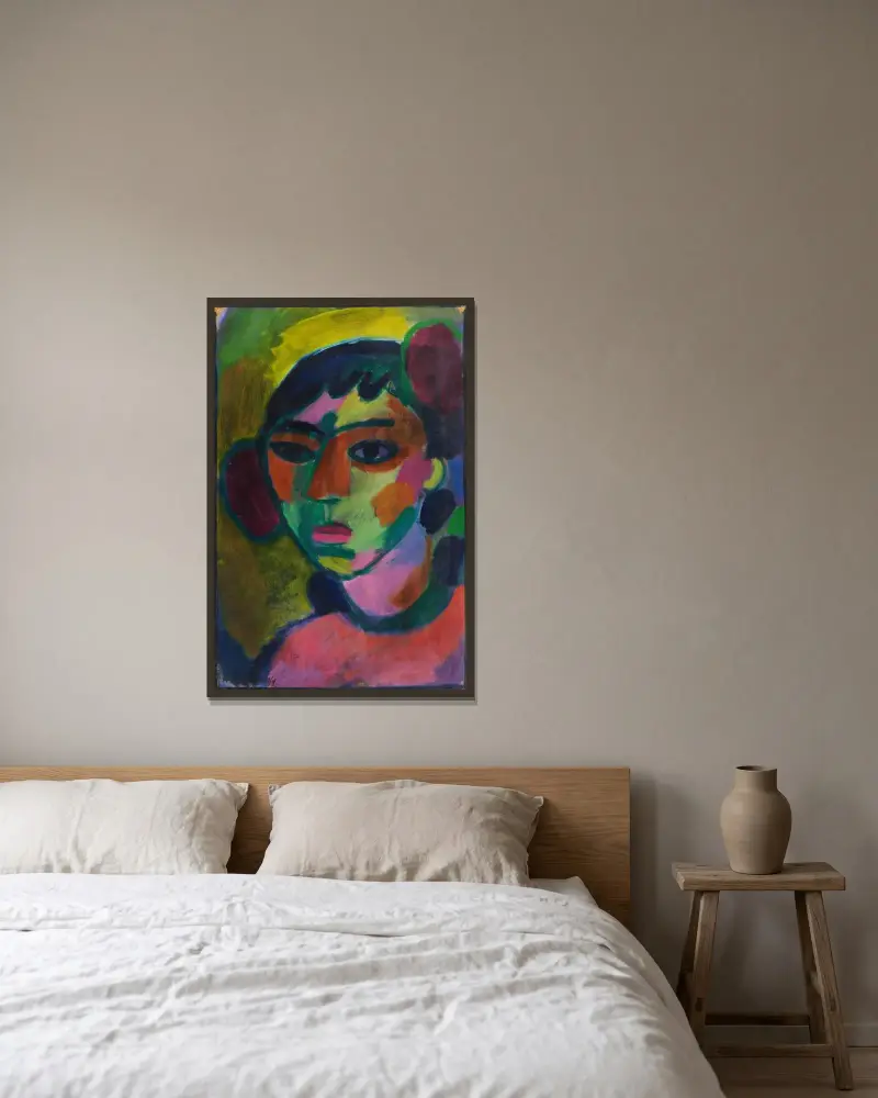 Portrait av Alexej von Jawlensky inramad på en vägg