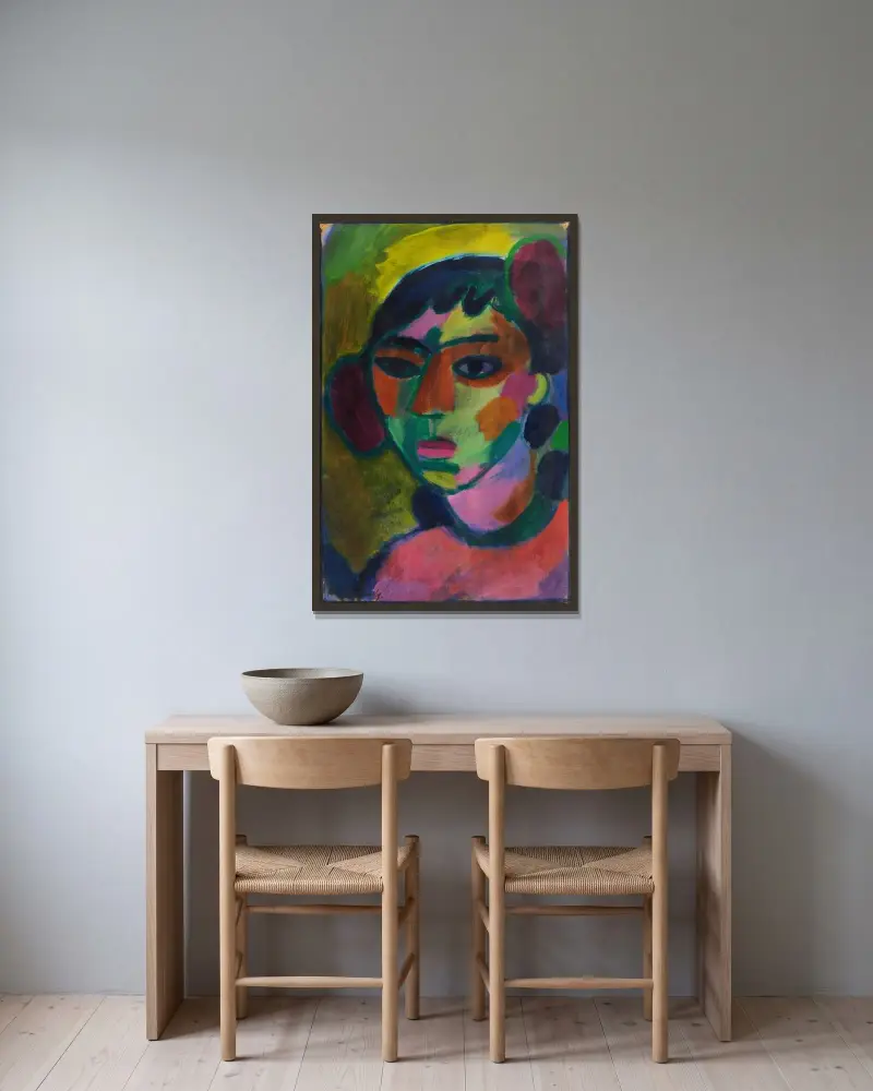Portrait av Alexej von Jawlensky inramad på en vägg
