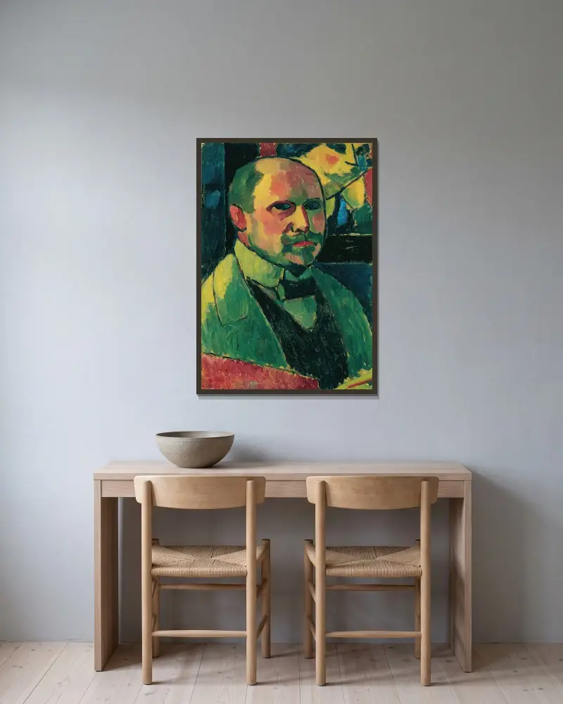 Selbstbildnis av Alexej von Jawlensky inramad på en vägg
