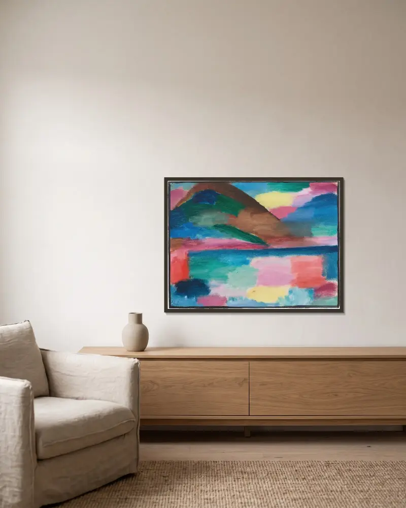 Sommardag i Ascona av Alexej von Jawlensky inramad på en vägg