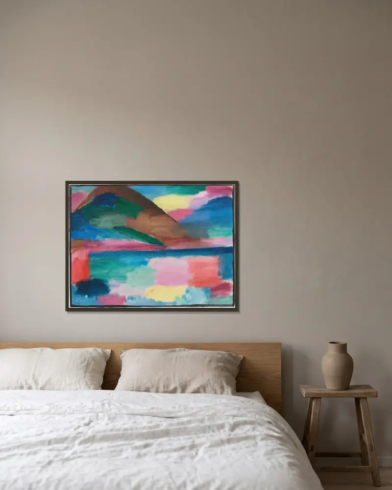 Sommardag i Ascona av Alexej von Jawlensky inramad på en vägg