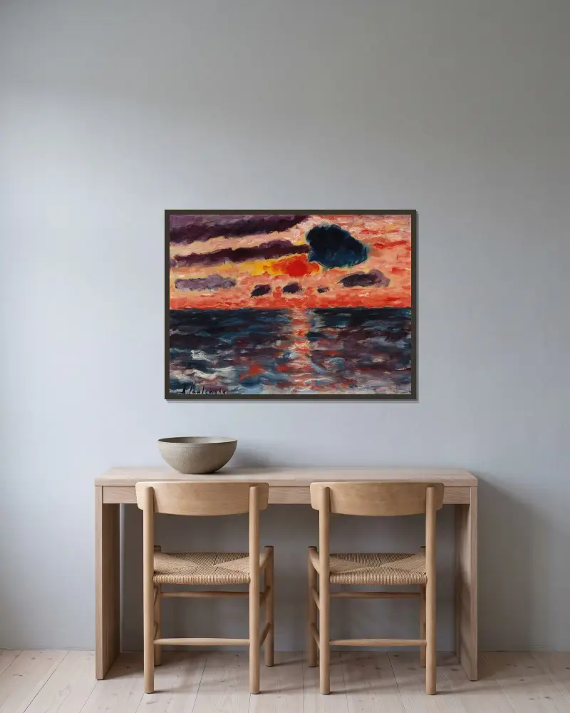 Solnedgång, Borkum av Alexej von Jawlensky inramad på en vägg