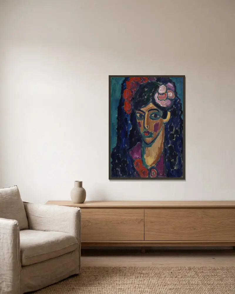 Spaniard av Alexej von Jawlensky inramad på en vägg