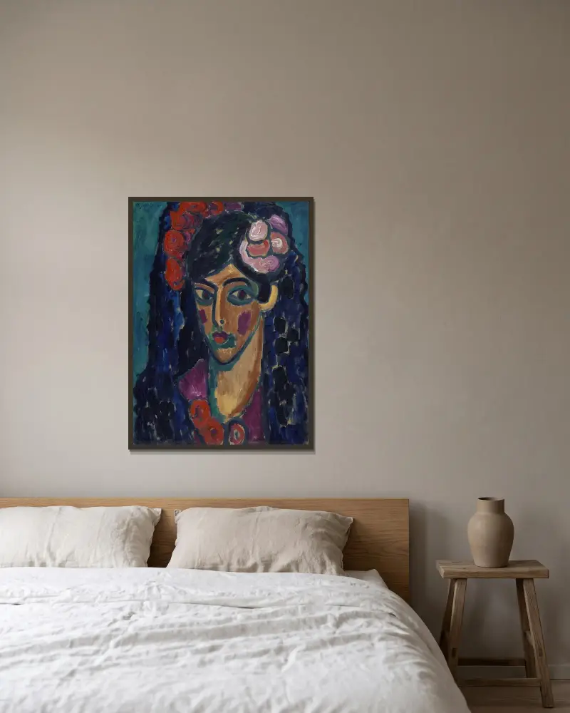 Spaniard av Alexej von Jawlensky inramad på en vägg