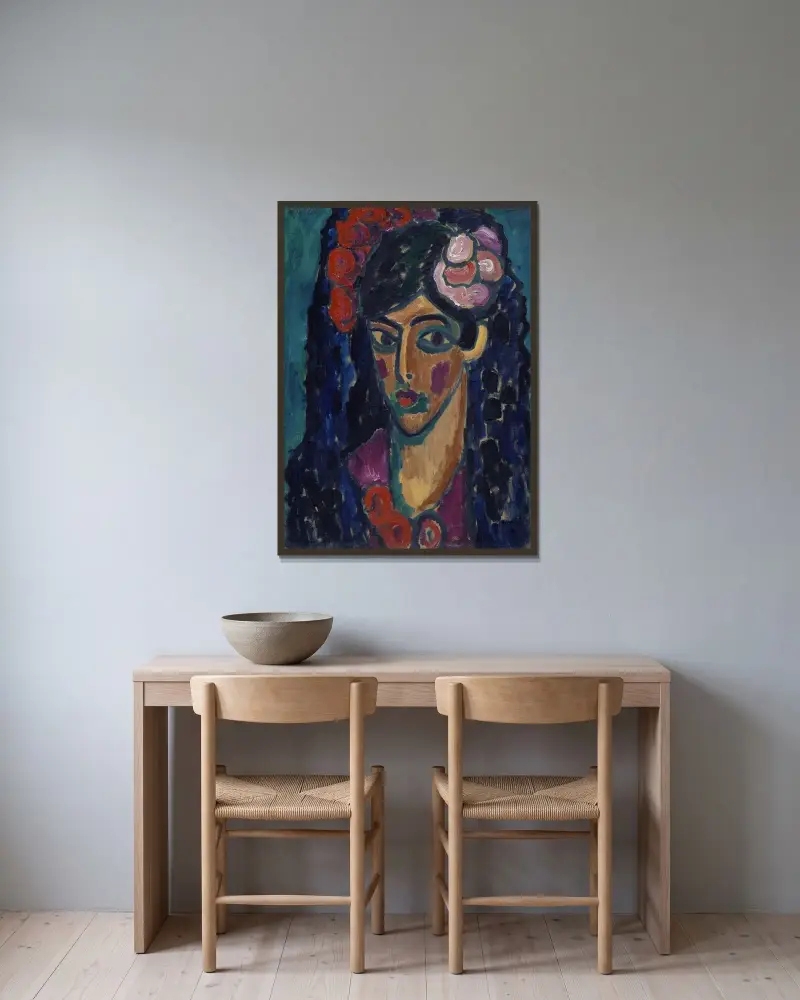Spaniard av Alexej von Jawlensky inramad på en vägg