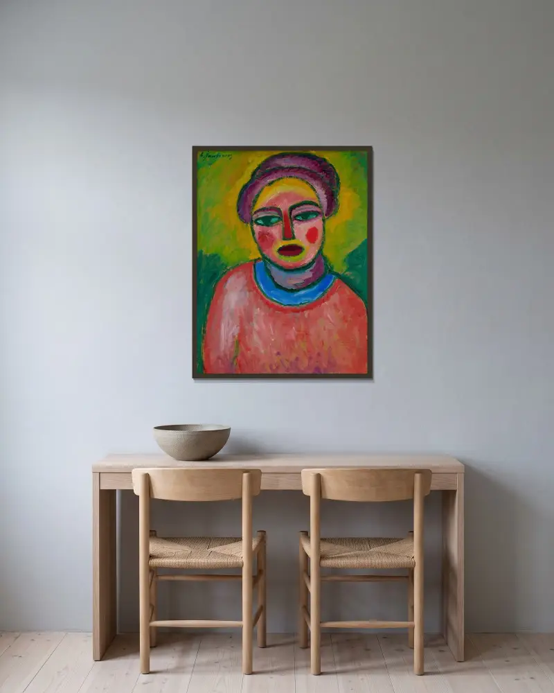 Spring av Alexej von Jawlensky inramad på en vägg