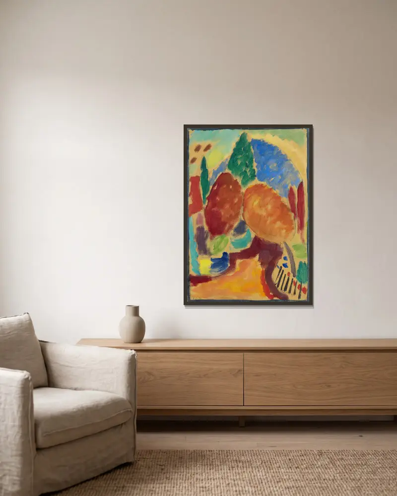 The Orange Path av Alexej von Jawlensky inramad på en vägg