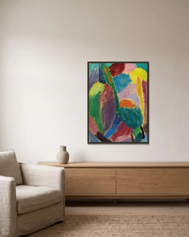 Variation, 1921 av Alexej von Jawlensky inramad på en vägg
