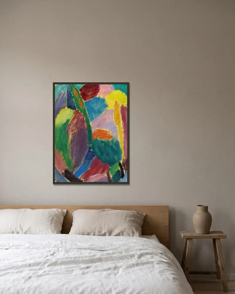 Variation, 1921 av Alexej von Jawlensky inramad på en vägg