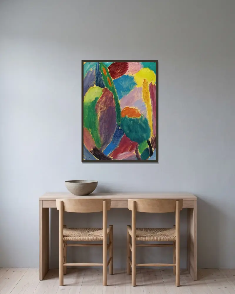 Variation, 1921 av Alexej von Jawlensky inramad på en vägg