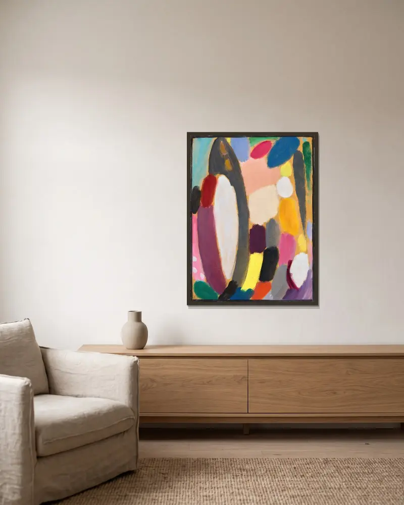 Variation, 1918 av Alexej von Jawlensky inramad på en vägg