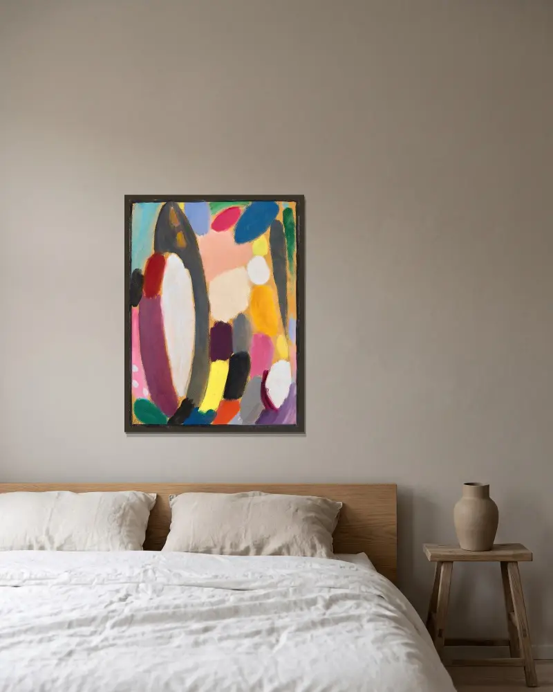 Variation, 1918 av Alexej von Jawlensky inramad på en vägg
