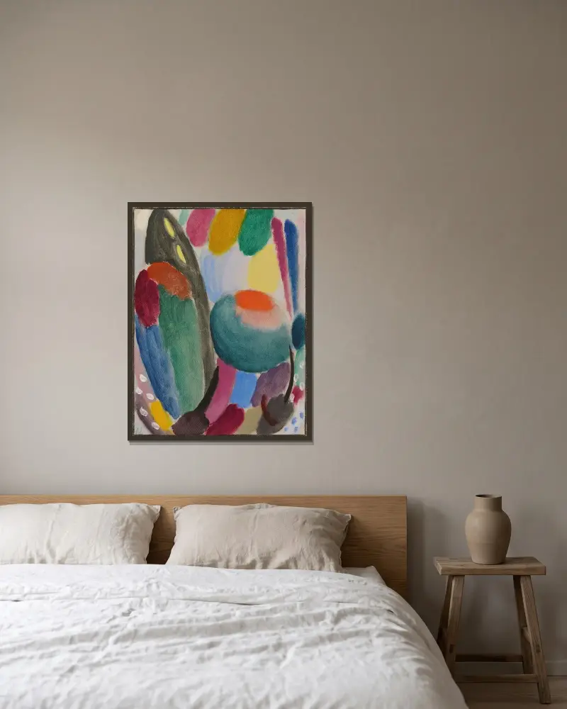 Variation; Doft och friskhet (Holland) av Alexej von Jawlensky inramad på en vägg