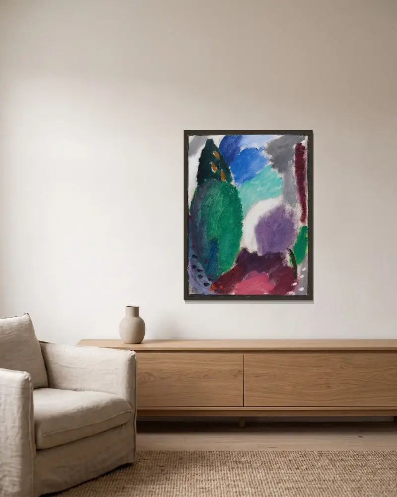 Variation: kylig vår av Alexej von Jawlensky inramad på en vägg