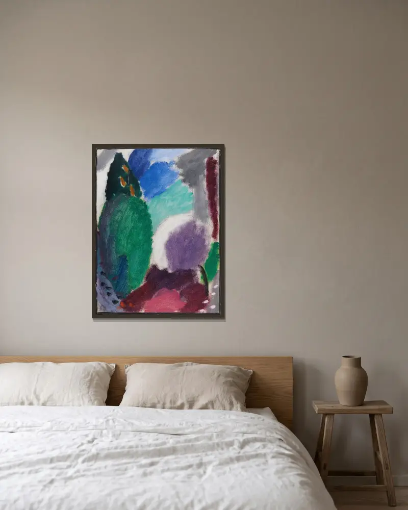 Variation: kylig vår av Alexej von Jawlensky inramad på en vägg