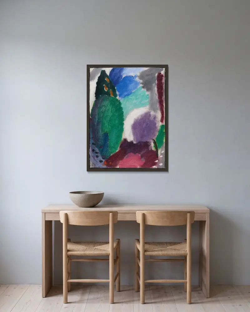Variation: kylig vår av Alexej von Jawlensky inramad på en vägg