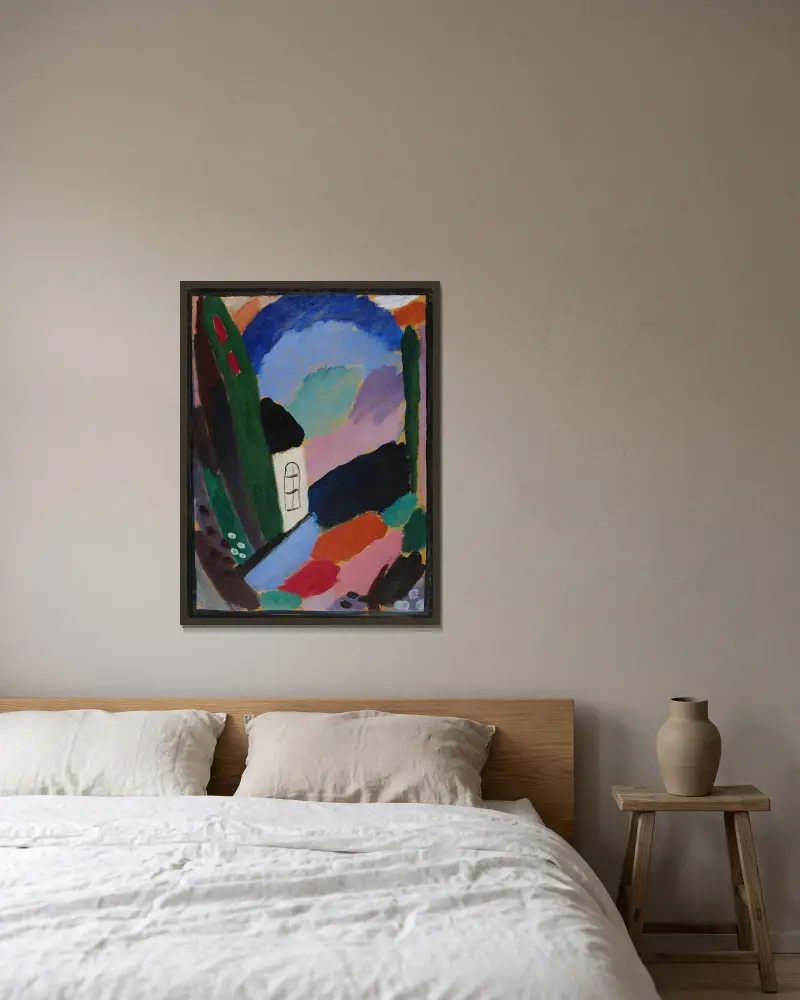 Variation; Morgendämmerung (Variation; Dawn) av Alexej von Jawlensky inramad på en vägg