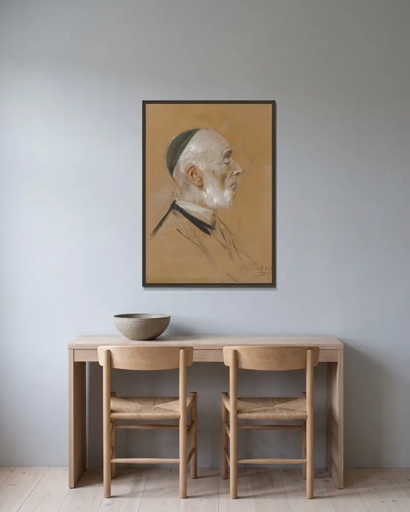 Karl Eduard von Liphart av Franz von Lenbach inramad på en vägg