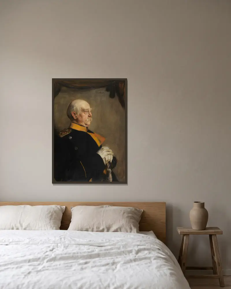 Otto Fürst von Bismarck av Franz von Lenbach inramad på en vägg