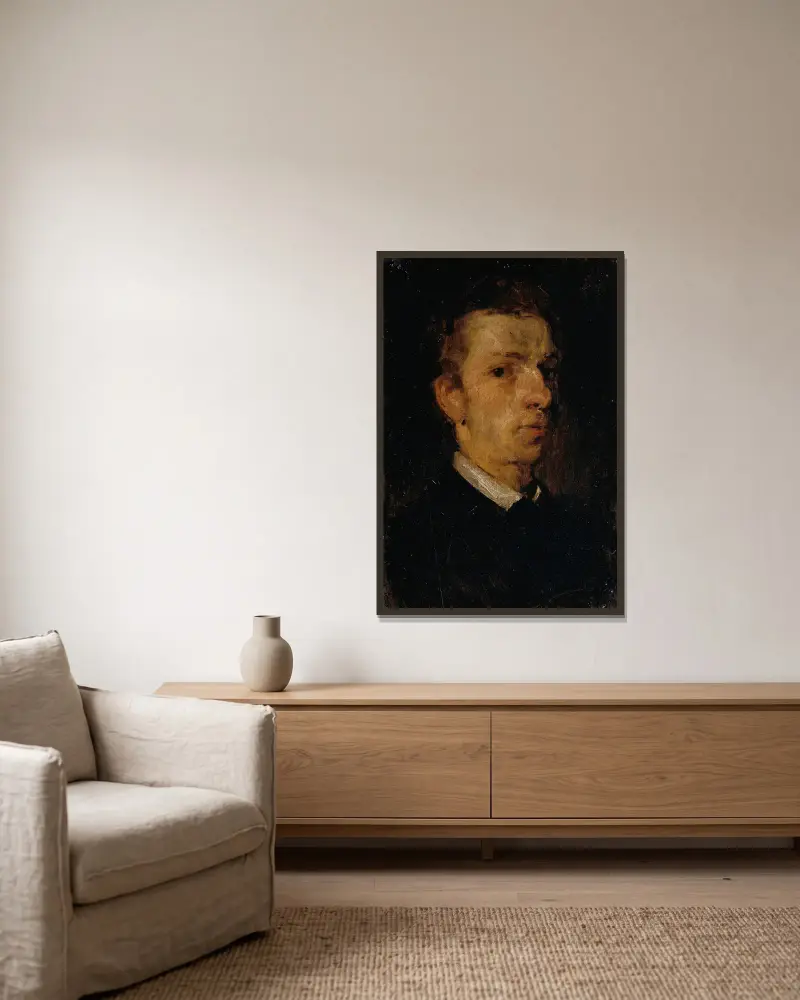 Der Maler August Cesar von Hans Von Marées gerahmt an einer Wand