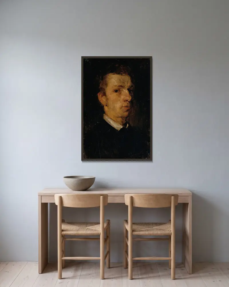 Der Maler August Cesar von Hans Von Marées gerahmt an einer Wand