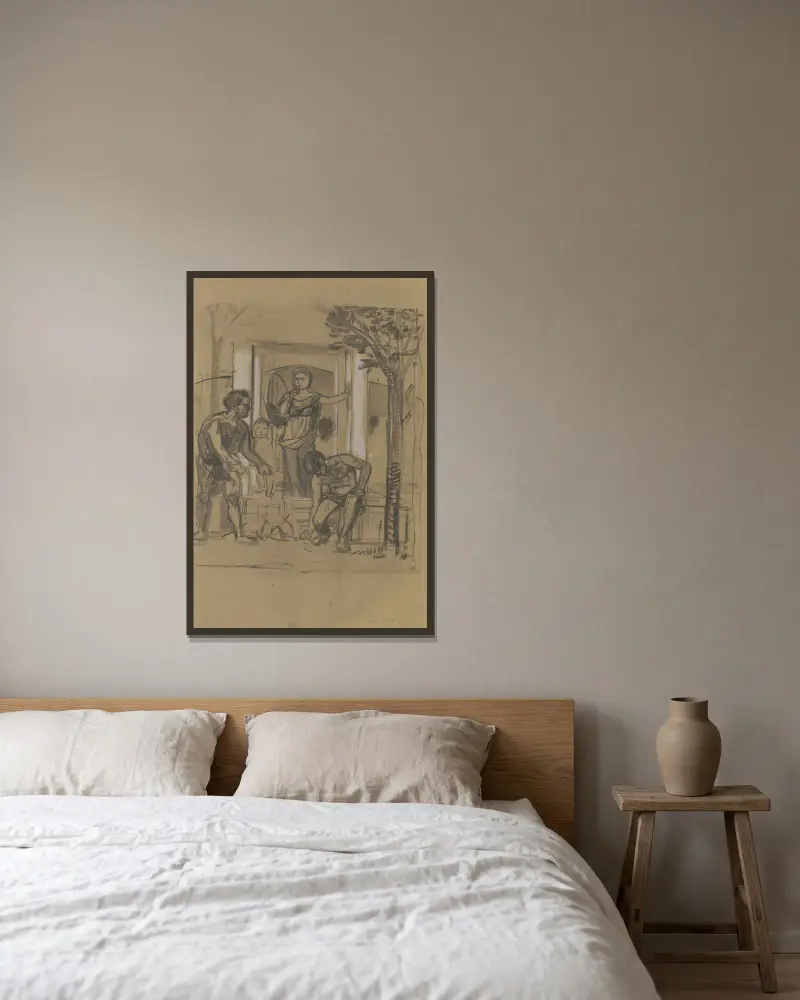 Idylle II von Hans Von Marées gerahmt an einer Wand